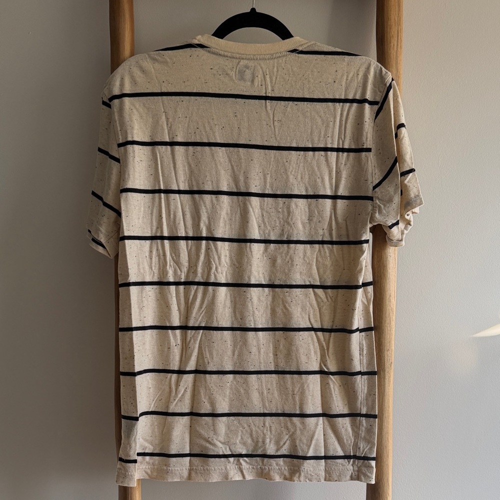 BDG Beige T-Shirt with Navy Stripes - Picture 3 of 3